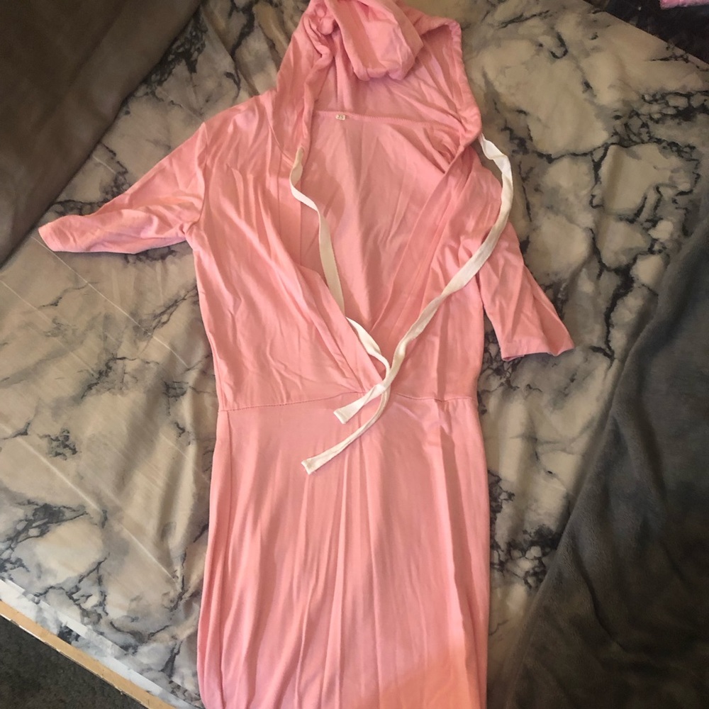 Pink hooded dress